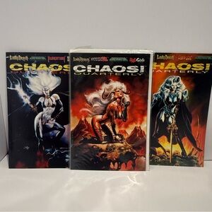 3 Comics: CHAOS QUARTERLY #1-3~1995 LADY DEATH Evil Ernie BAD GIRLS Cremator+